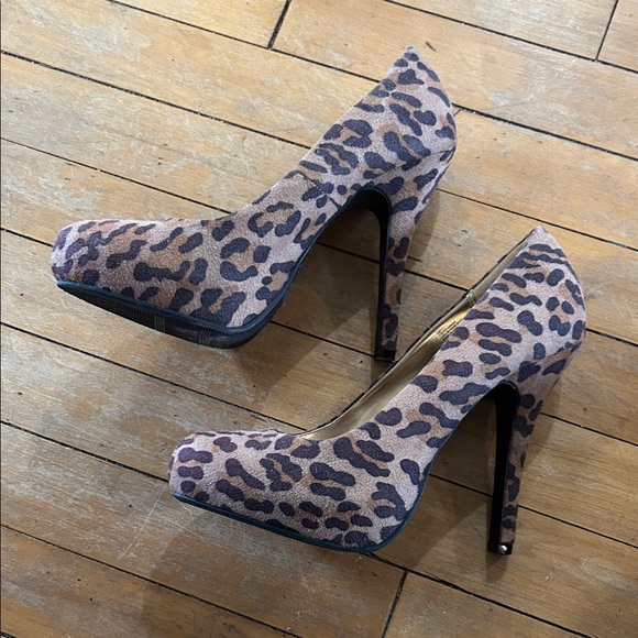 EUC Mossimo Supply Co. Brown Leopard Print Heels - Picture 1 of 6